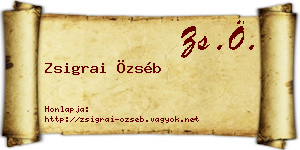 Zsigrai Özséb névjegykártya